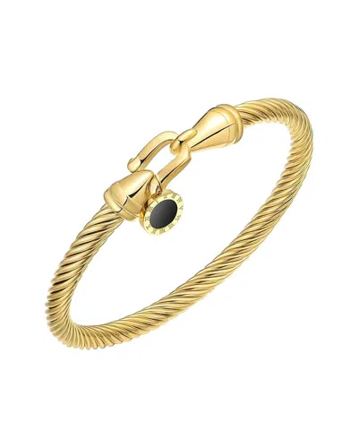 Liv Oliver 18k Plated 25.70 Ct. Tw. Green Quartz Cushion Shape Bracelet In Gold