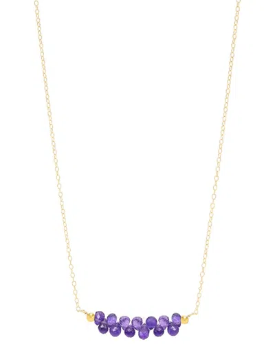 Liv Oliver 18k Plated 2.75 Ct. Tw. Amethyst Necklace In Gold