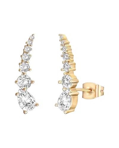 Liv Oliver 18k Plated 2.75 Ct. Tw. Multi Tourmaline Dangle Drop Earrings In Gold