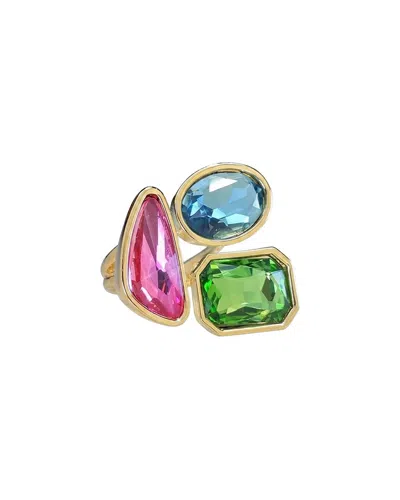 Liv Oliver 18k Plated 3.20 Ct. Tw. Multi Color Quartz Ring In Gold