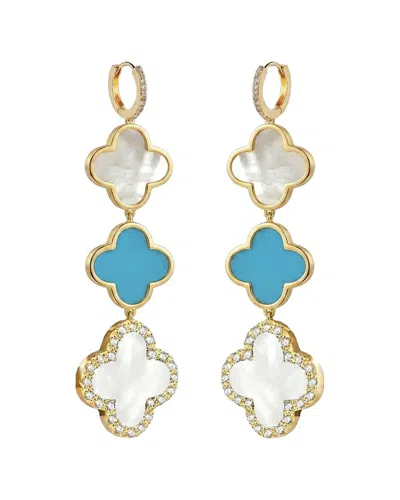 Liv Oliver 18k Plated 34.20 Ct. Tw. Turquoise In Gold