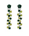 Liv Oliver 18k Plated 35.00 Ct. Tw. Multi Gemstones Long Drop Statement Earrings In Metallic