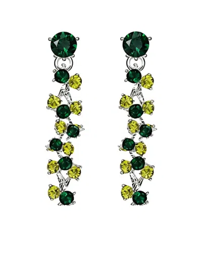 Liv Oliver 18k Plated 35.00 Ct. Tw. Multi Gemstones Long Drop Statement Earrings In Metallic
