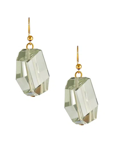Liv Oliver 18k Plated 35.00 Ct. Tw. Quartz Earrings In Neutral