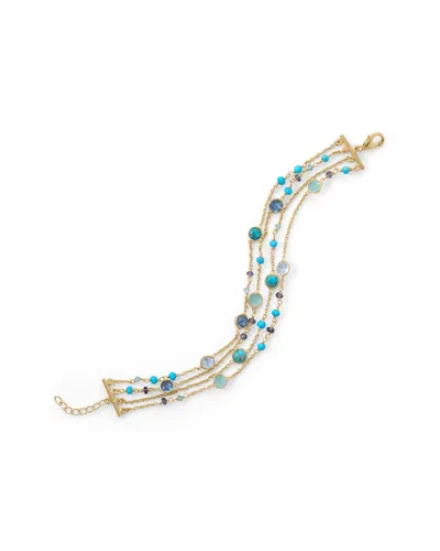 Liv Oliver 18k Plated 35.70 Ct. Tw. Gemstone Bracelet In Gold