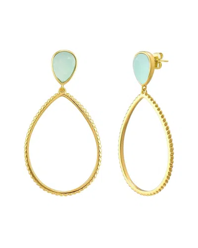 Liv Oliver 18k Plated 3.75 Ct. Tw. Amazonite Drop Earrings In Gold