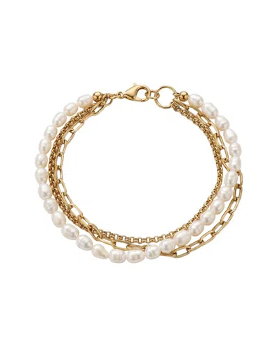 Liv Oliver 18k Plated 46085mm Pearl Bracelet In Gold