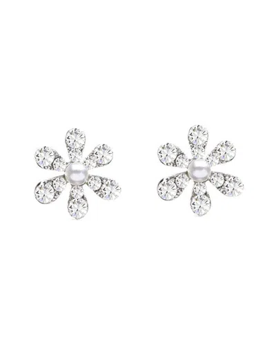 Liv Oliver 18k Plated 46085mm Pearl Cz Earrings In Metallic