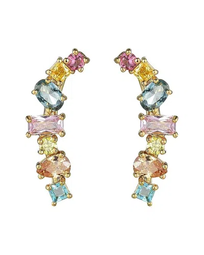 Liv Oliver 18k Plated 4.75 Ct. Tw. Quartz Earrings In Multi