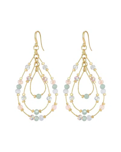 Liv Oliver 18k Plated 5.20 Ct. Tw. Semi Precious Earrings In Multi