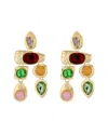 Liv Oliver 18k Plated 52.25 Ct. Tw. Gemstone Drop Earrings In Gold