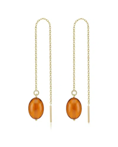 Liv Oliver 18k Plated 52.25 Ct. Tw. Gemstone Tear Drop Earrings In Gold
