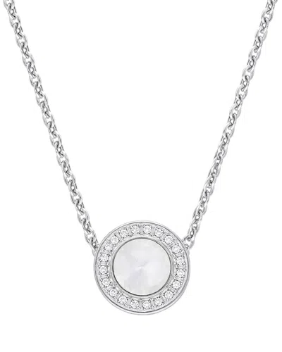 Liv Oliver 18k Plated 5.70 Ct. Tw. Mother Of Pearl Necklace In White