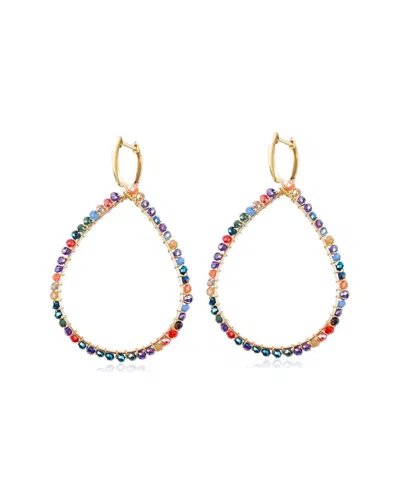 Liv Oliver 18k Plated 5.75 Ct. Tw. Semi-precious Drop Earrings In Multi