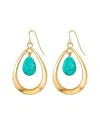 LIV OLIVER LIV OLIVER 18K PLATED 5.75 CT. TW. TURQUOISE DROP EARRINGS
