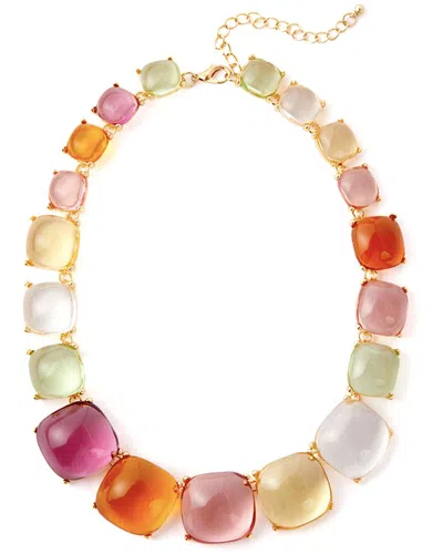 Liv Oliver 18k Plated 75.00 Ct. Tw. Quartz Tennis Necklace In Multi