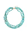 Liv Oliver 18k Plated 75.00 Ct. Tw. Turquoise Nugget Layer Necklace