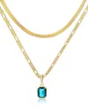 Liv Oliver 18k Plated 9.75 Ct. Tw. Quartz Cz Double Layer Blue Drop Necklace
