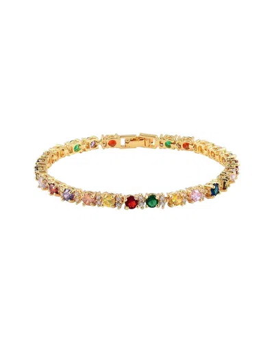 Liv Oliver 18k Plated 9.75 Ct. Tw. Quartz Cz Tennis Bracelet In Gold
