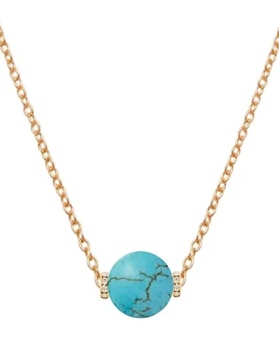 Liv Oliver 18k Plated 9.75 Ct. Tw. Turquoise Cz Necklace In Blue