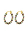 Liv Oliver 18k Plated 9.75 Ct. Tw.multicolor Quartz Cz Hoops