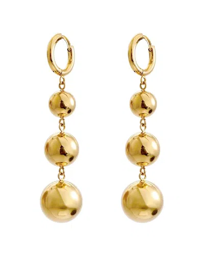 Liv Oliver 18k Plated Ball Drop Layered Earrings In Multi