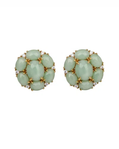 Liv Oliver 18k Plated Cascade Drop Earrings In Green
