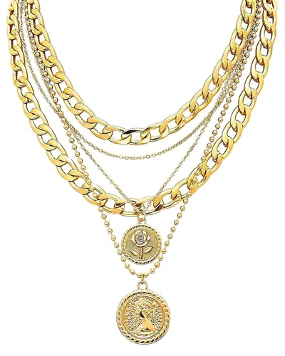 Liv Oliver 18k Gold Multi Layer Coin Chain Necklace