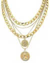 Liv Oliver 18k Gold Multi Layer Coin Chain Necklace