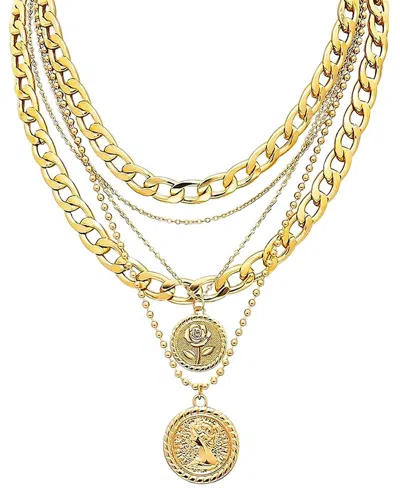 Liv Oliver 18k Plated Coin Necklace In Gold