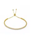 Liv Oliver 18k Plated Cz Adjustable Bracelet In Gold