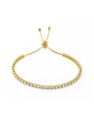 LIV OLIVER LIV OLIVER 18K PLATED CZ ADJUSTABLE BRACELET