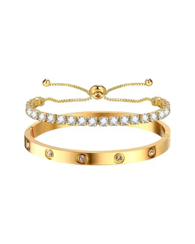 Liv Oliver 18k Plated Cz Bracelet In Gold