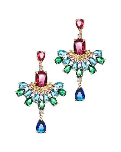 Liv Oliver 18k Plated Cz Chandelier Earrings In Multi