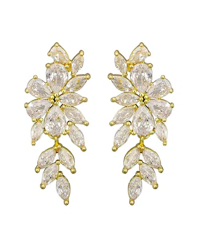 Liv Oliver 18k Plated Cz Drop Earrings In Gold