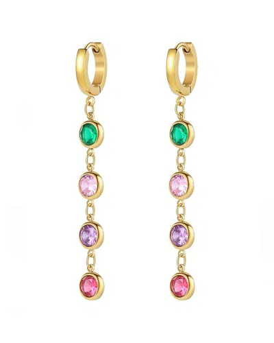 Liv Oliver 18k Plated Cz Earrings In Multi