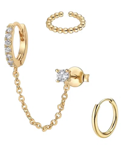Liv Oliver 18k Plated Cz Earrings In Gold