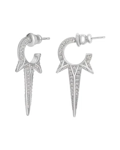 Liv Oliver 18k Plated Cz Earrings In Pattern