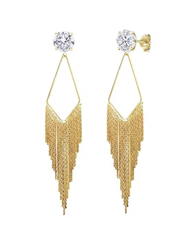 Liv Oliver 18k Plated Cz Earrings In Gray