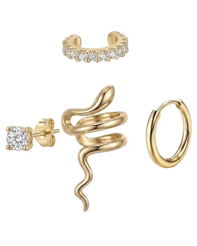 Liv Oliver 18k Plated Cz Earrings In Gold