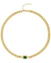 Liv Oliver 18k Gold Chain Emerald-cut Green Necklace