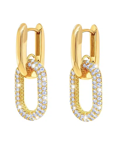 Liv Oliver 18k Plated Cz Link Earrings In No Color