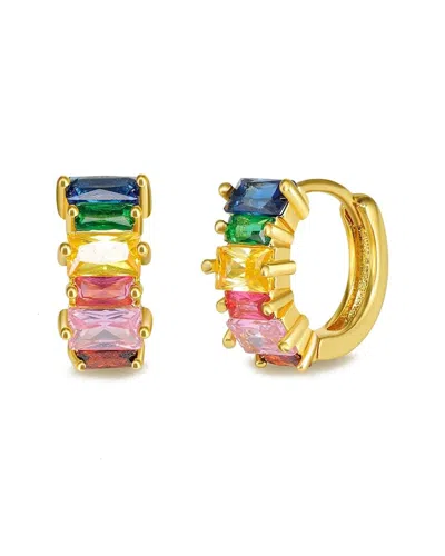 Liv Oliver 18k Plated Cz Mini Hoops In Gold