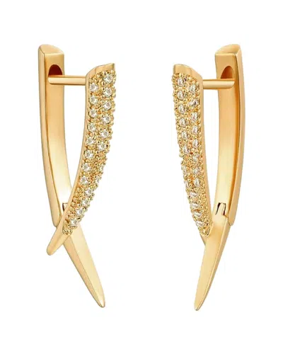Liv Oliver 18k Plated Cz Modern Earrings In Gold