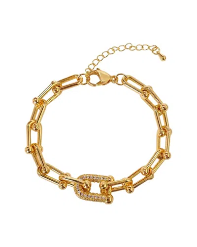 Liv Oliver 18k Plated Cz Modern Geometric Link Chain Bracelet In No Color