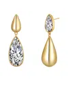 Liv Oliver 18k Gold Modern Mismatch Tear Drop Earrings