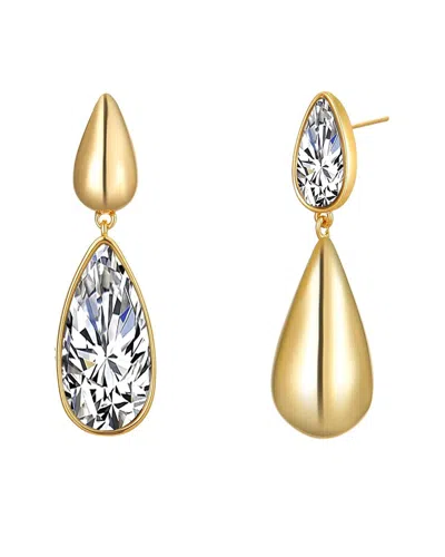 Liv Oliver 18k Gold Modern Mismatch Tear Drop Earrings In Silver