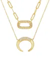 Liv Oliver 18k Gold Multi Layer Embellished Necklace