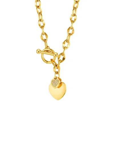 Liv Oliver 18k Plated Cz Toggle Necklace In Gold