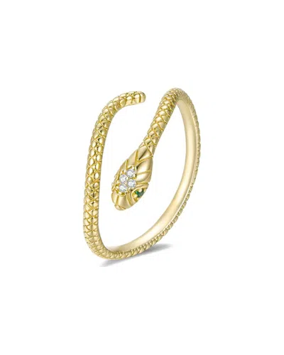 Liv Oliver 18k Plated Cz Wrap Ring In Gold
